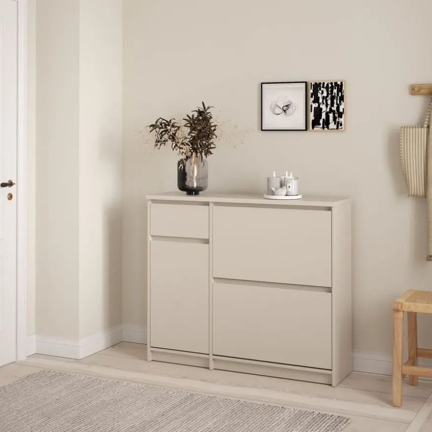 Schoenenkast Luna Taupe - 109x92x32 cm