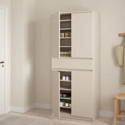 Schoenenkast Luna Taupe - 81x192x40 cm