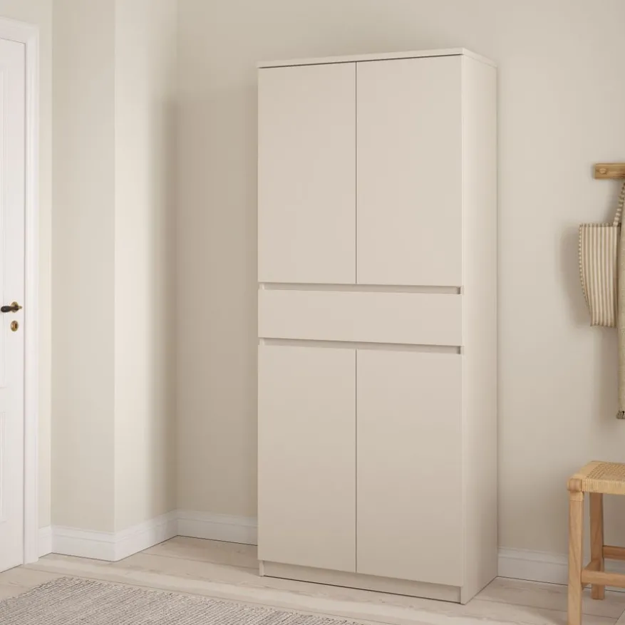 Schoenenkast Luna Taupe - 81x192x40 cm