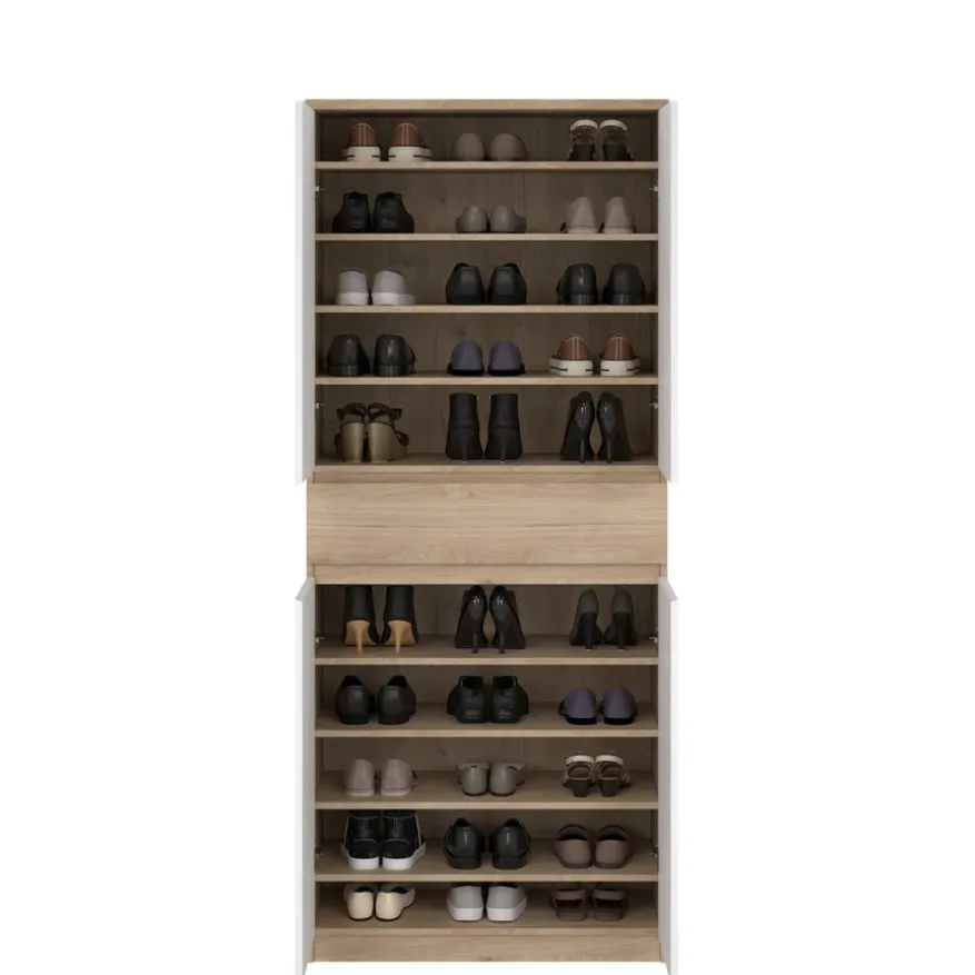 Schoenenkast Luna Wit - 81x192x40 cm