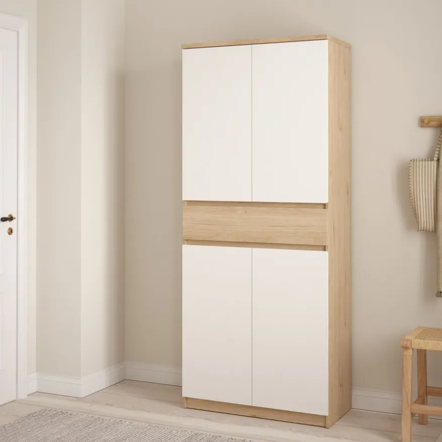 Schoenenkast Luna Wit - 81x192x40 cm