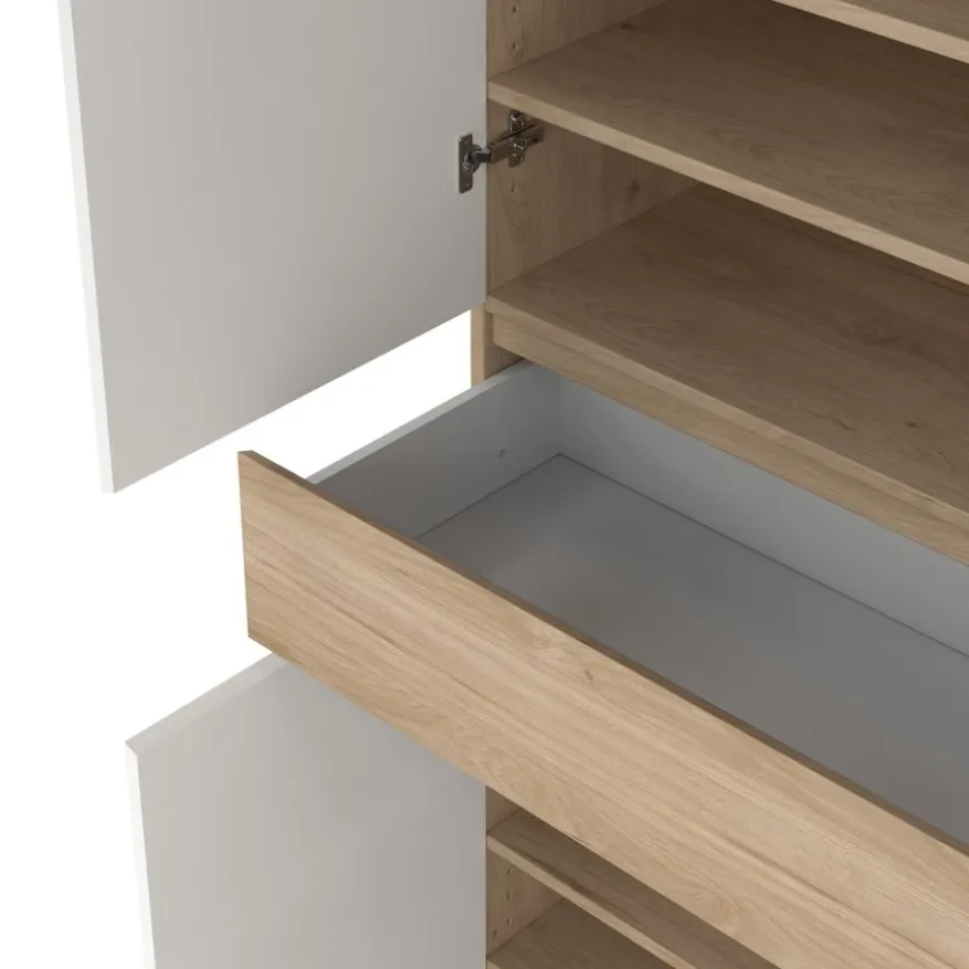 Schoenenkast Luna Wit - 81x192x40 cm