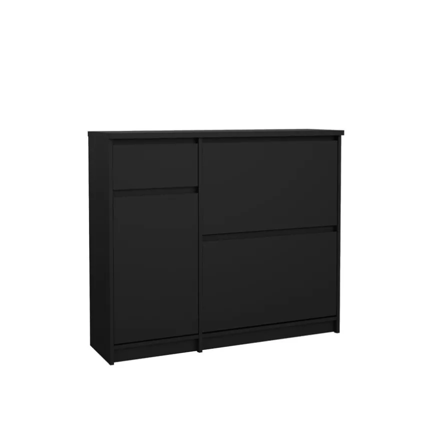 Schoenenkast Luna Zwart - 109x93x32 cm