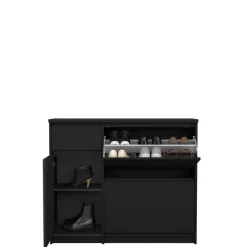 Schoenenkast Luna Zwart - 109x93x32 cm