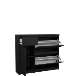 Schoenenkast Luna Zwart - 109x93x32 cm