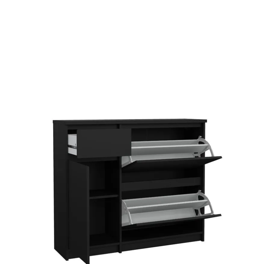Schoenenkast Luna Zwart - 109x93x32 cm