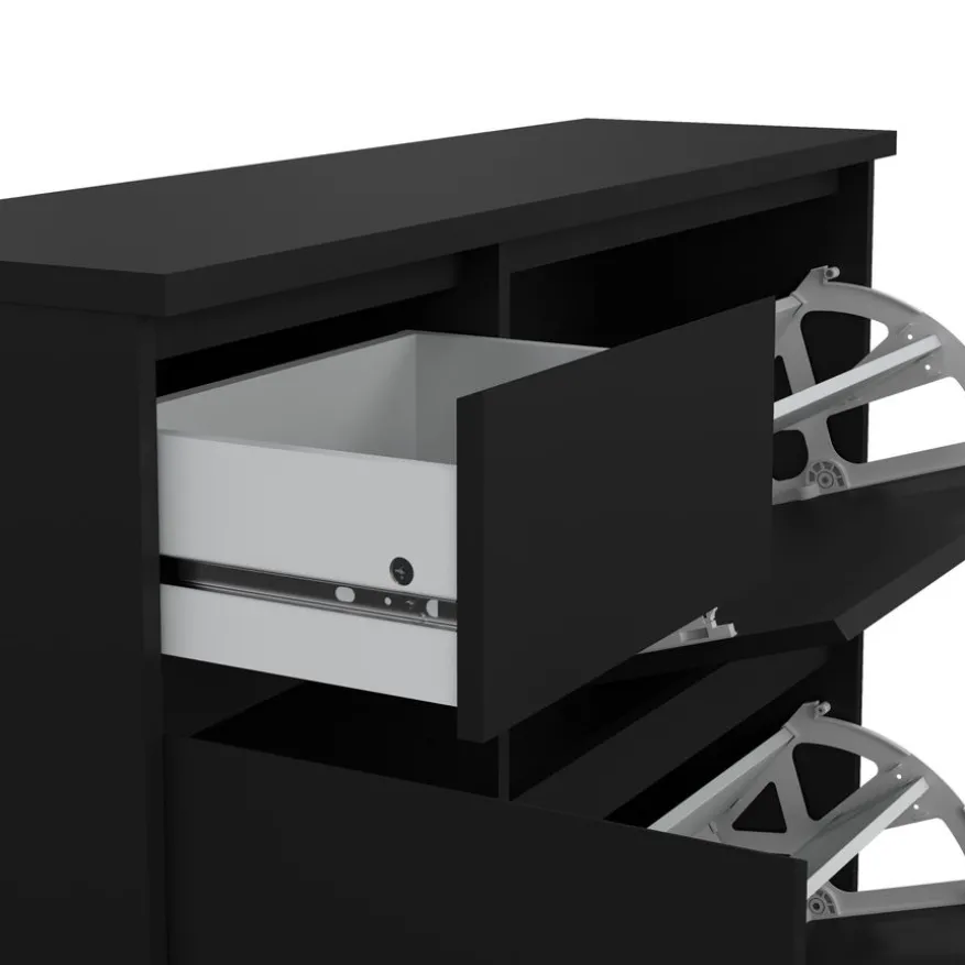 Schoenenkast Luna Zwart - 109x93x32 cm