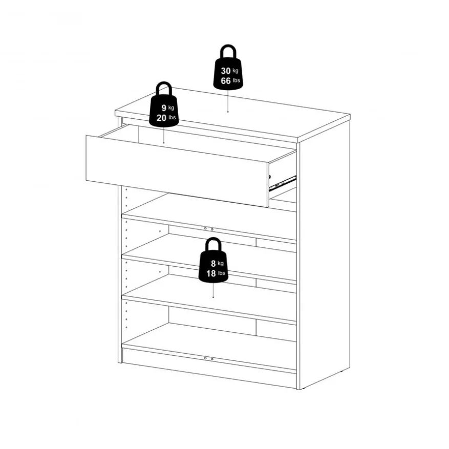 Schoenenkast Luna Zwart - 81x101x40 cm