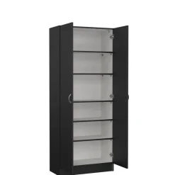 Schoenenkast Miami Zwart - 69x170x35 cm