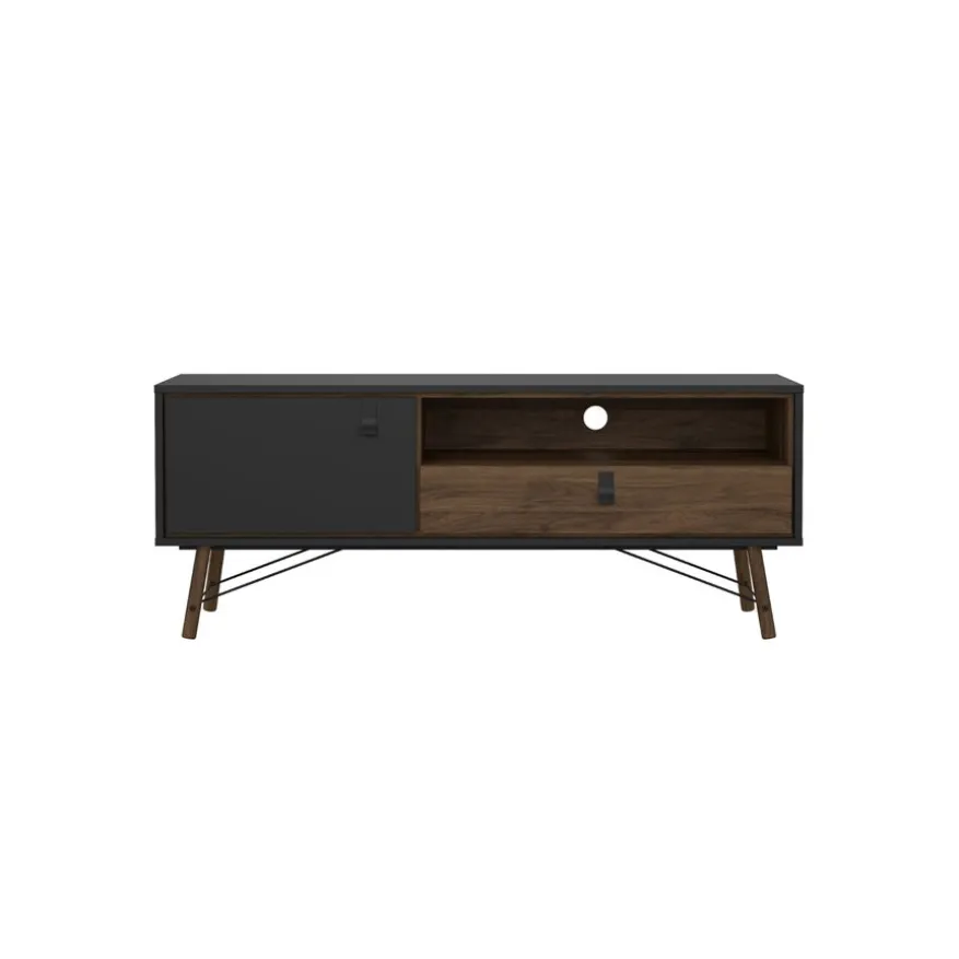 TV-meubel Denver Zwart / Walnoot - 150x60x40 cm