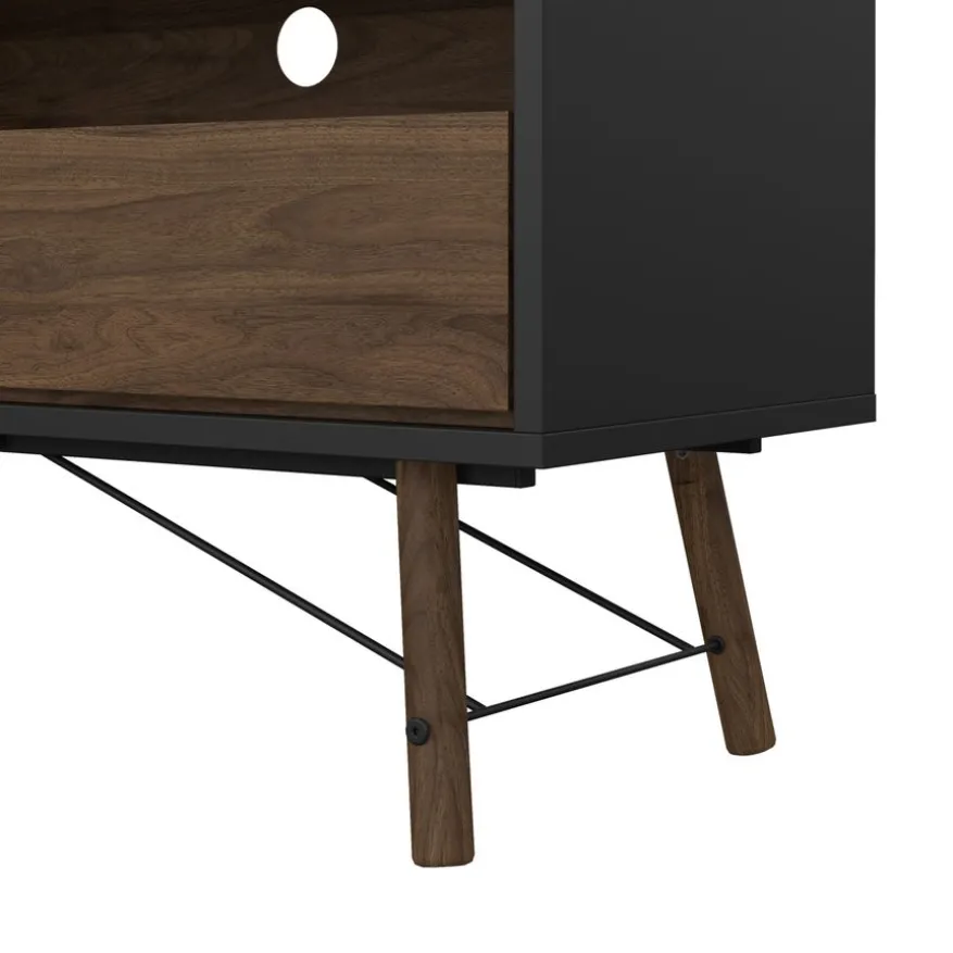 TV-meubel Denver Zwart / Walnoot - 150x60x40 cm