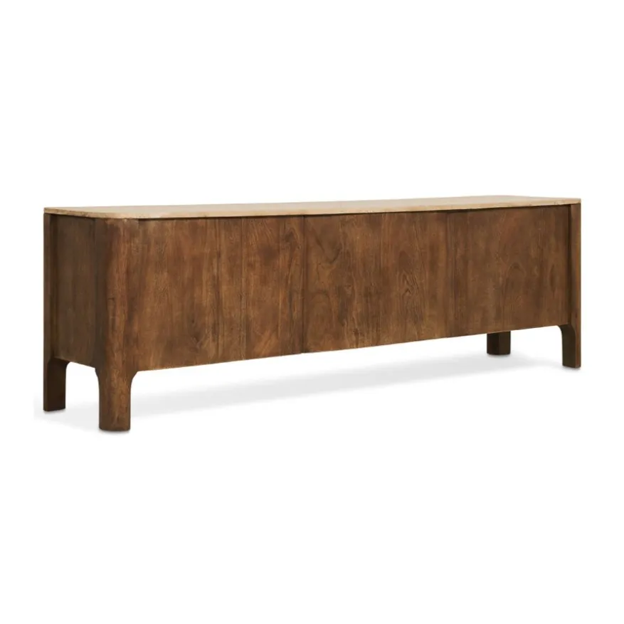 TV-Meubel Liam Bruin / Marmer - 175x55x40 cm