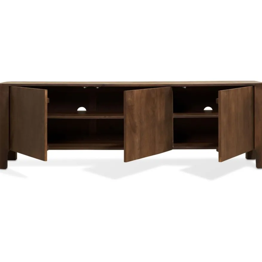 TV-Meubel Liam Bruin / Marmer - 175x55x40 cm