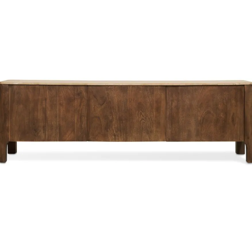 TV-Meubel Liam Bruin / Marmer - 175x55x40 cm