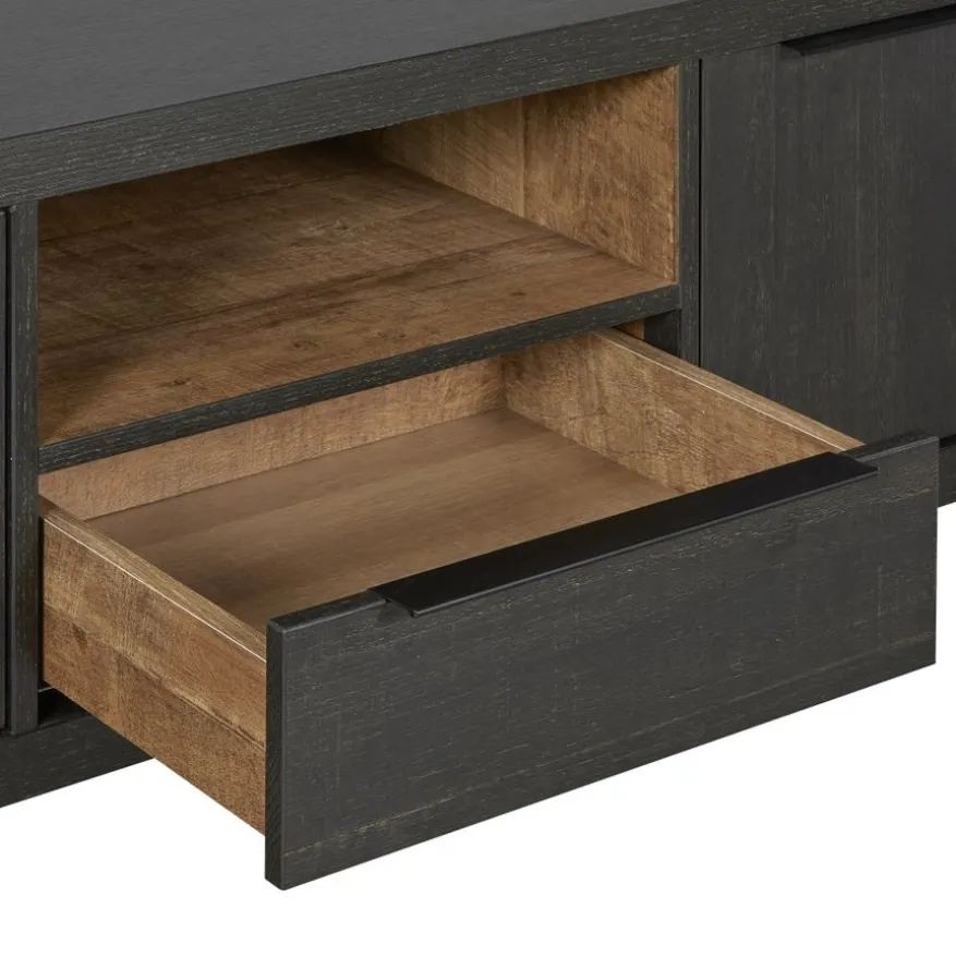 TV-meubel Zwanenburg Zwart - 192x52x48 cm