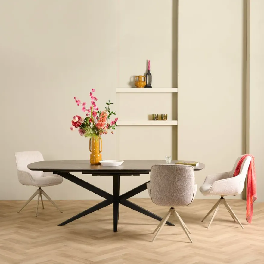 Uitschuifbare Eettafel Enjoy Donkergrijs - 220/277x120 cm