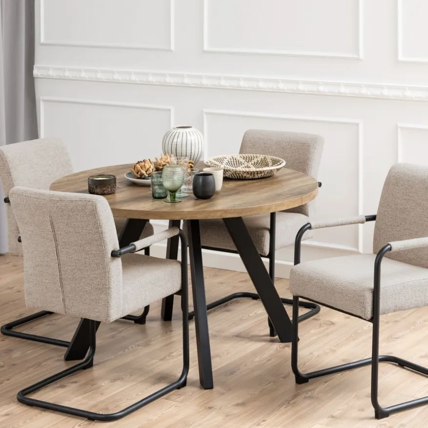 Uitschuifbare Eettafel Soren Bruin - 120/210x120 cm