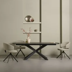Uitschuifbare Eettafel Zwanenburg Zwart - 220/280x100