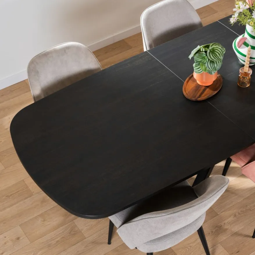 Uitschuifbare Eettafel Zwanenburg Zwart - 220/280x100