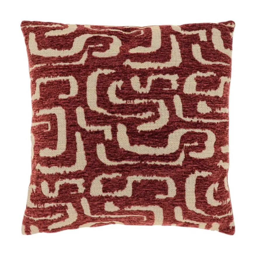 Unique Living Sierkussen Liam Rood/Bruin - 45x45 cm