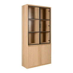 Vitrinekast Chester Naturel - 105x214x40 cm