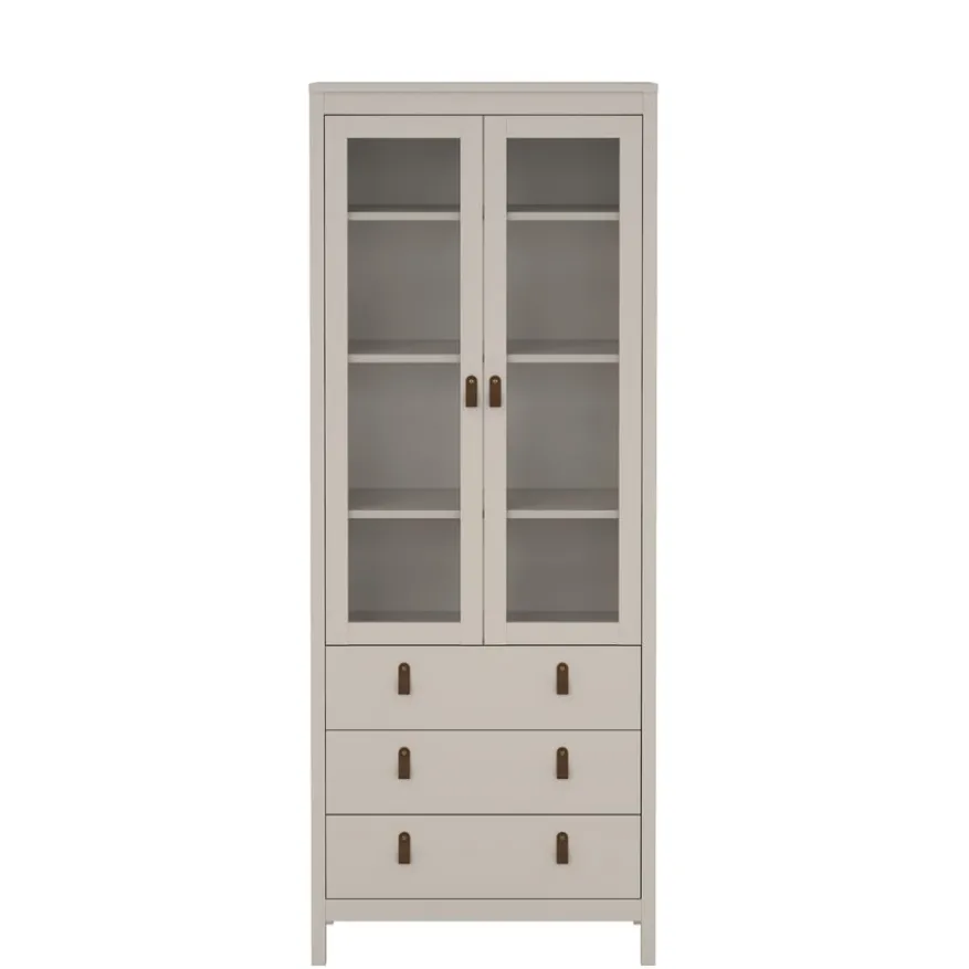 Vitrinekast Dallas Taupe - 79x199x33 cm