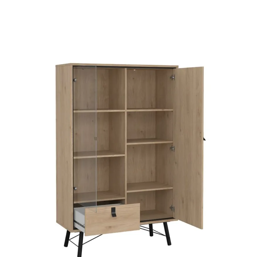 Vitrinekast Denver Eiken - 102x162x40 cm
