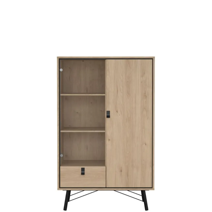 Vitrinekast Denver Eiken - 102x162x40 cm