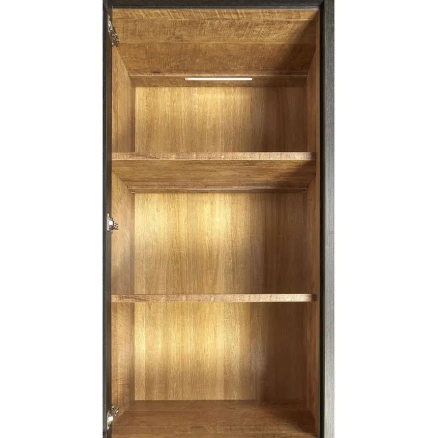 Vitrinekast Zwanenburg Zwart - 67x212x48 cm