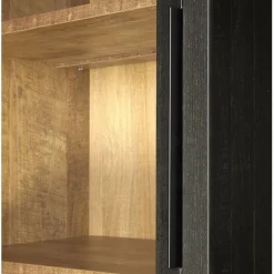 Vitrinekast Zwanenburg Zwart - 190x212x48 cm