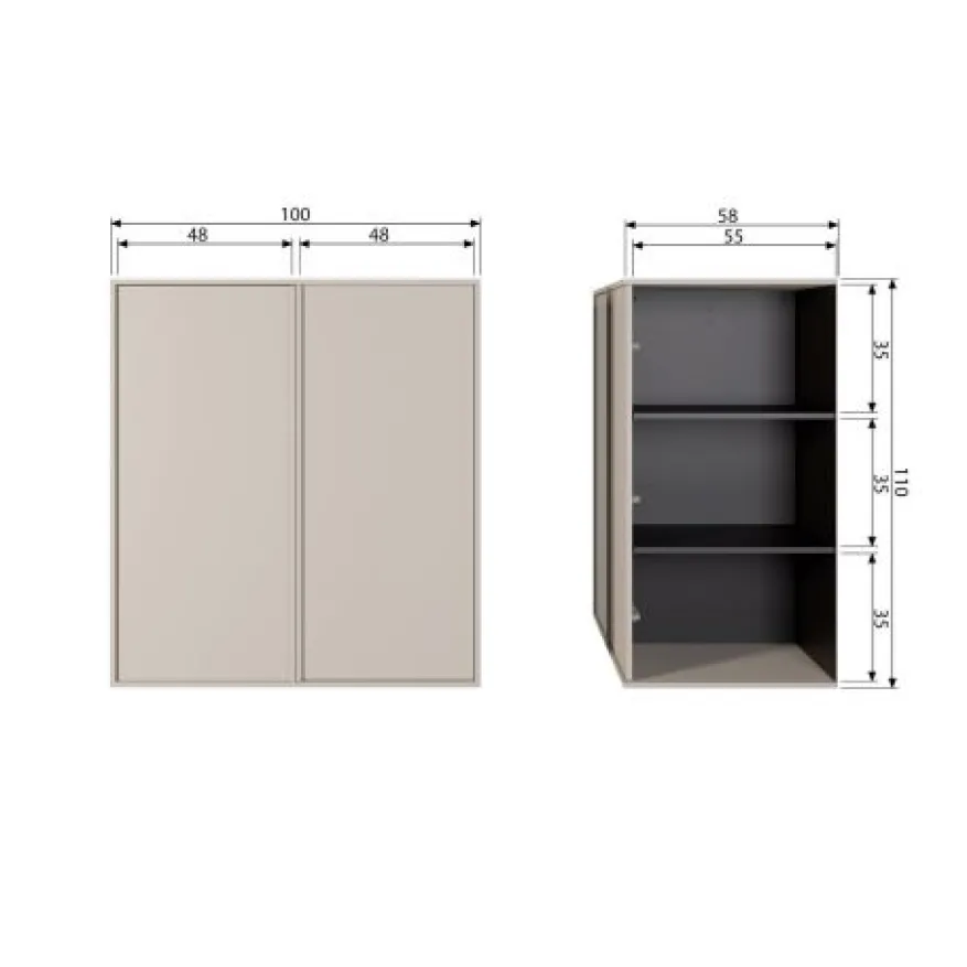 vtwonen Kast Daily Greige - 100x50x58 cm