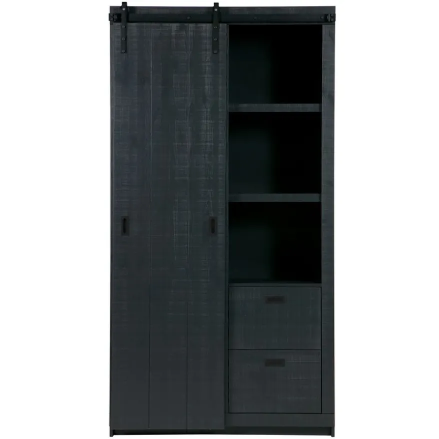 vtwonen Wandkast Barn Zwart - 122x230x37 cm