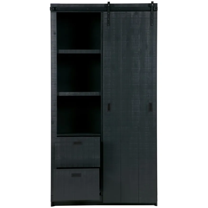 vtwonen Wandkast Barn Zwart - 122x230x37 cm