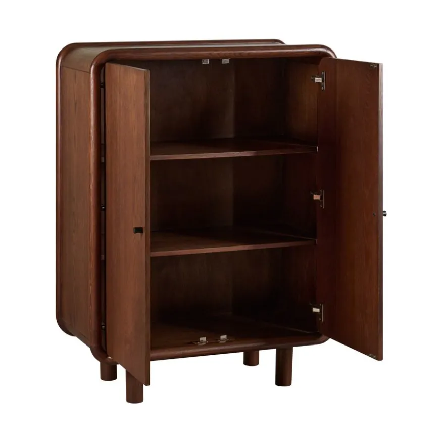 Wandkast Boogie Donkerbruin - 90x120x43 cm