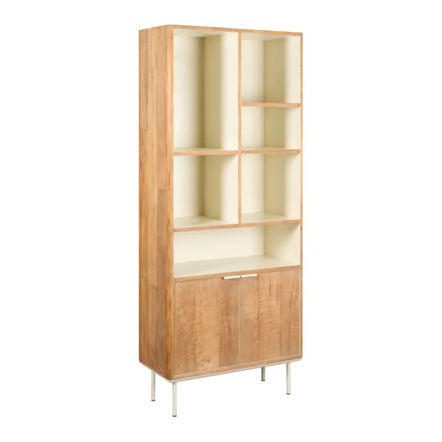 Wandkast Doble Naturel / Crème - 85x210x40 cm