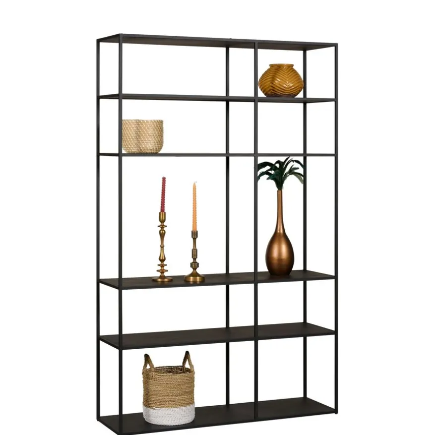 Wandkast Lennard Zwart - 120x195x35 cm