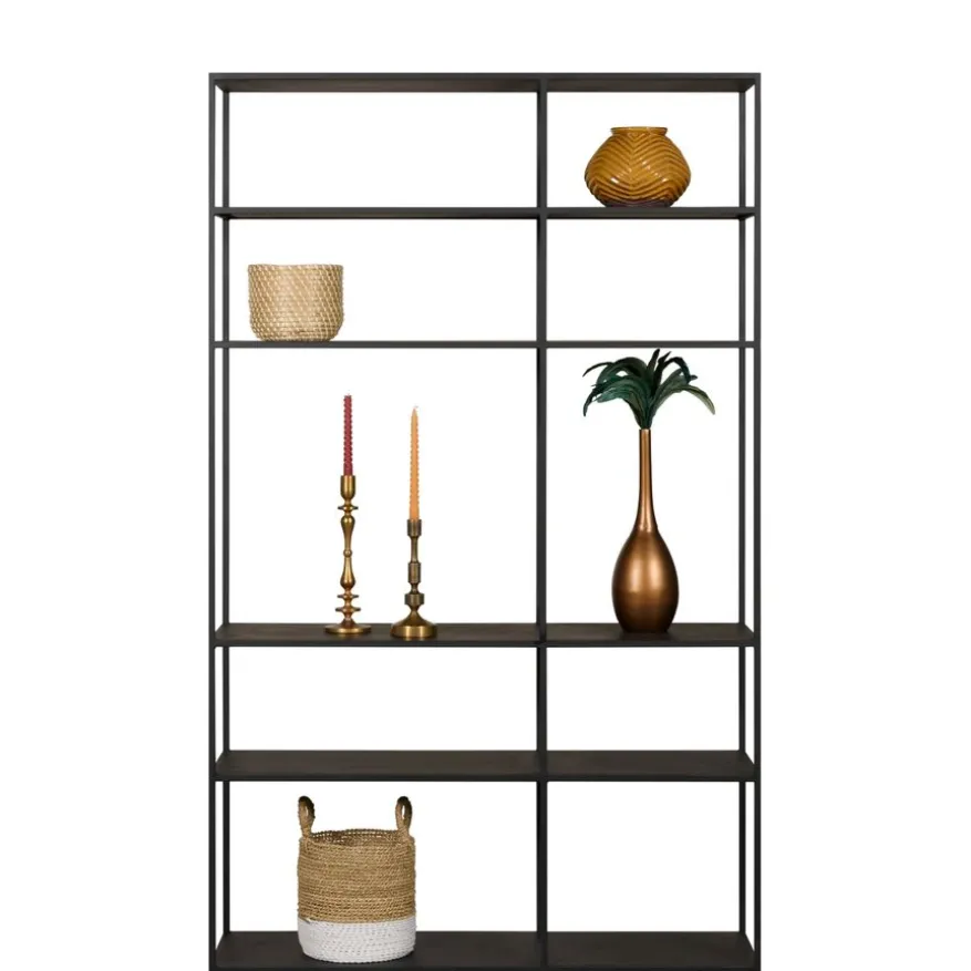 Wandkast Lennard Zwart - 120x195x35 cm