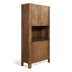Wandkast Liam Bruin / Marmer - 90x180x40 cm