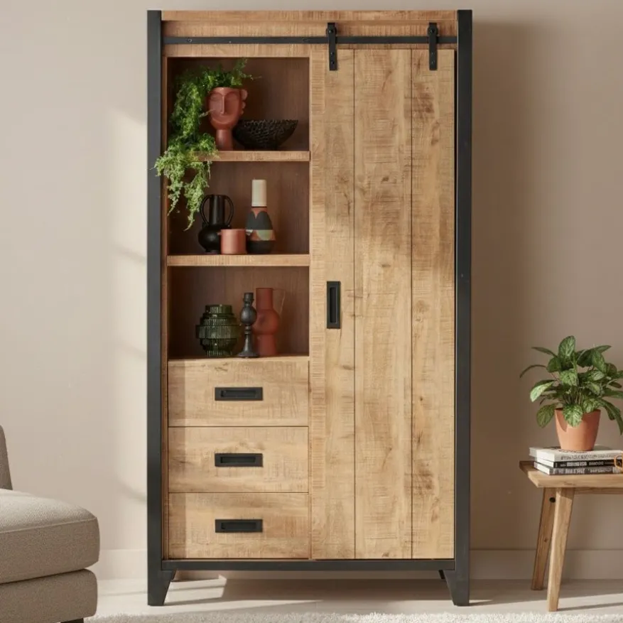 Wandkast Tilburg Naturel - 109x190x45 cm