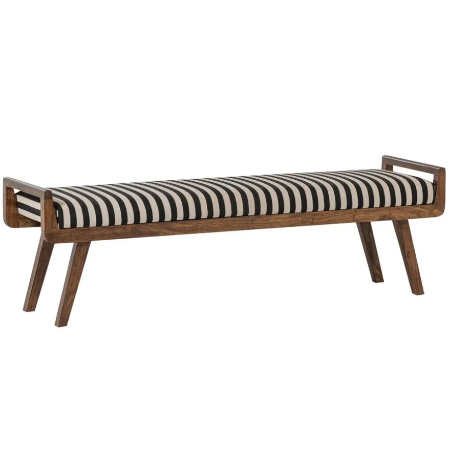 WOOOD Bank Valo Zwart / Wit - 157x43 cm