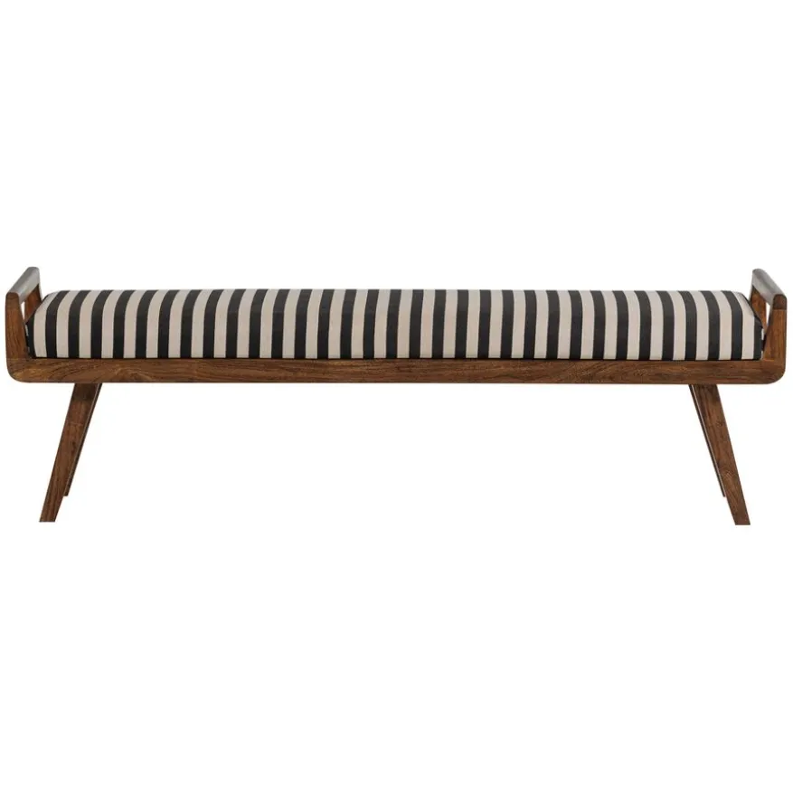 WOOOD Bank Valo Zwart / Wit - 157x43 cm