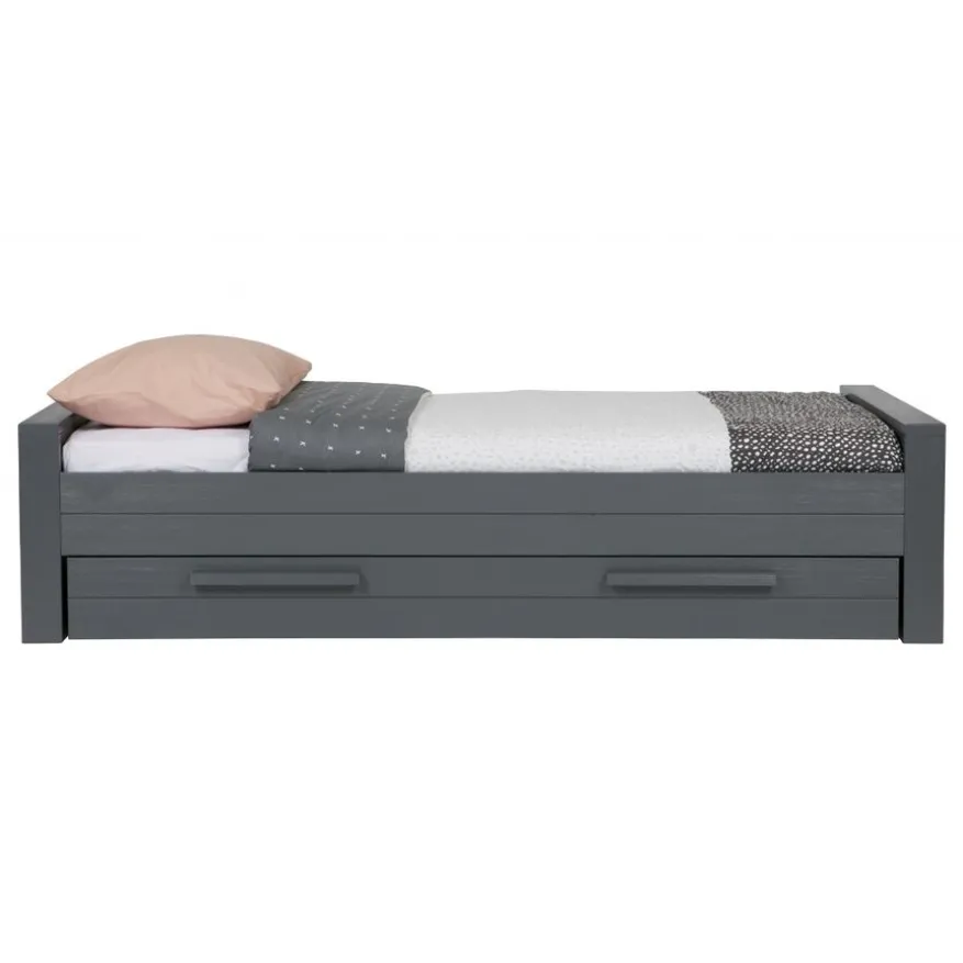 WOOOD Bed Dennis Staalgrijs - 90x200 cm