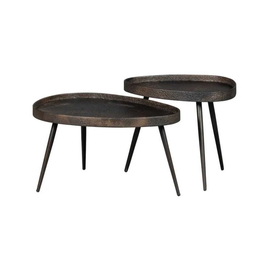 WOOOD Bijzettafel Crude Brons - set 2 stuks