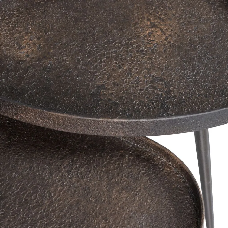WOOOD Bijzettafel Crude Brons - set 2 stuks