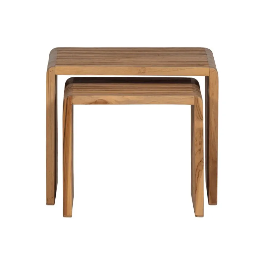 WOOOD Bijzettafel Jasmijn Bruin - set 2 stuks