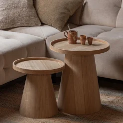 WOOOD Bijzettafel Maud Naturel - Ø 45 cm