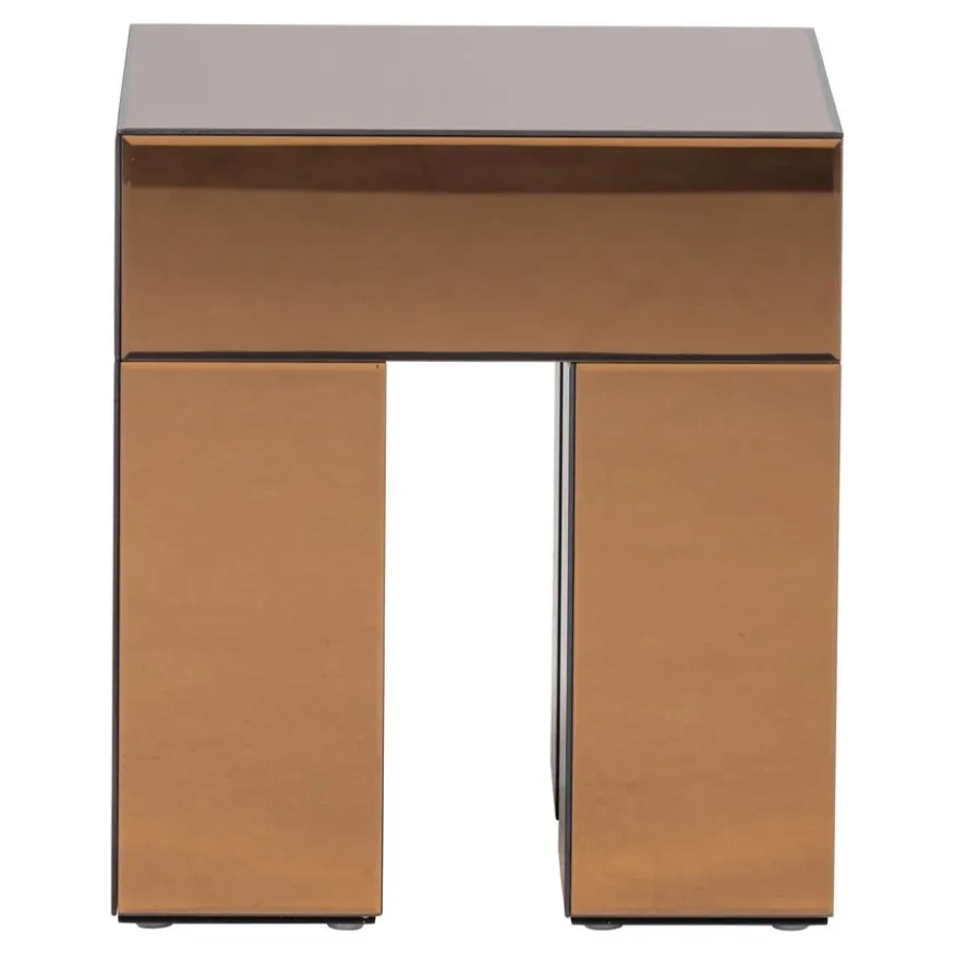 WOOOD Bijzettafel Mirrox Bruin - 45x45 cm