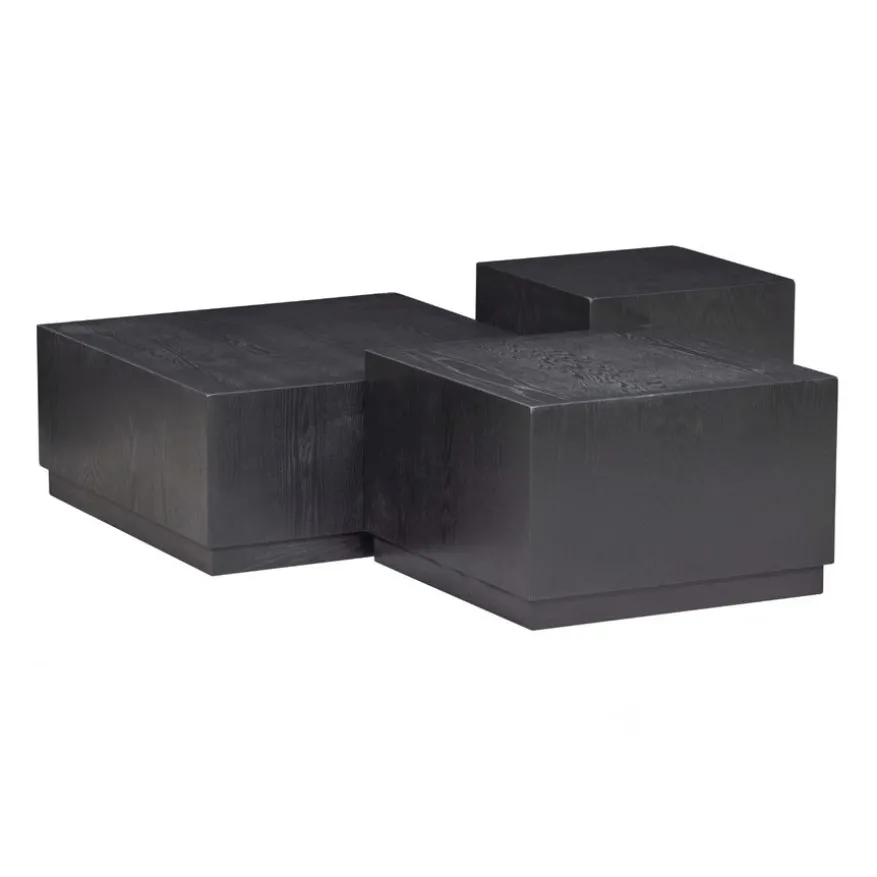 WOOOD Bijzettafel Pim Zwart - set 3 stuks