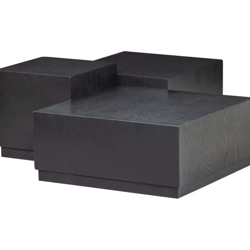 WOOOD Bijzettafel Pim Zwart - set 3 stuks