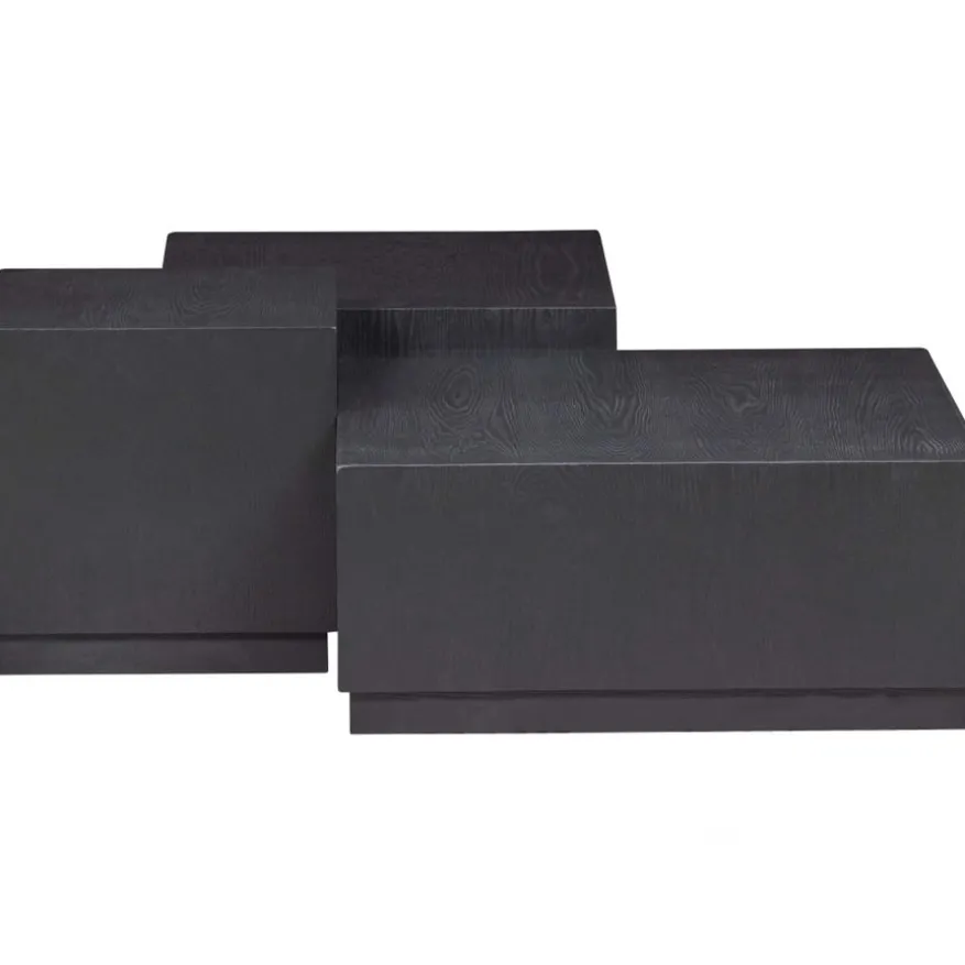 WOOOD Bijzettafel Pim Zwart - set 3 stuks